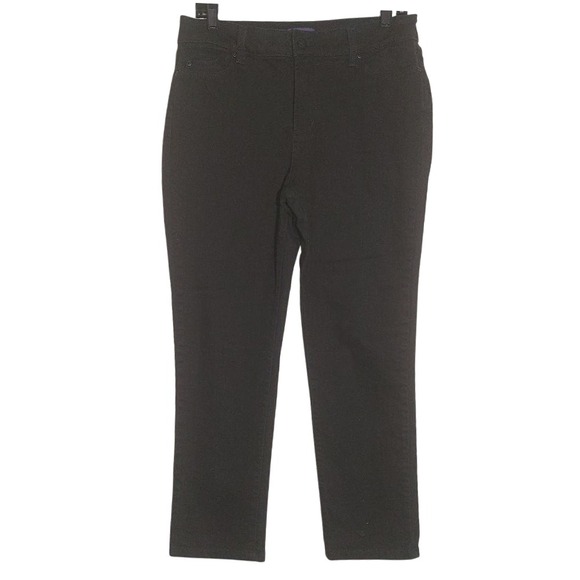 NYDJ Women's High Rise Stretch Straight Leg Ankle Jeans Black Size 12 EUC - Picture 2 of 12